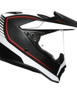 Promos Fournitures De Casque De Moto Magasin -Promos Fournitures De Casque De Moto Magasin casque agv ax9 pacific road noir mat blanc rouge 2