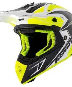 Kenny - Casque Titanium Graphic - 2021 Blanc / Noir / Jaune Fluo