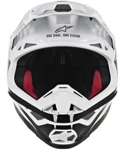 Alpinestars - Casque Supertech S-M8 Triple Blanc / Rouge / Noir -Promos Fournitures De Casque De Moto Magasin casque moto cross supertech s m8 triple blanc rouge noir 3