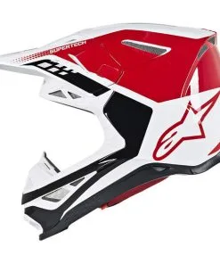 Alpinestars - Casque Supertech S-M8 Triple Blanc / Rouge / Noir -Promos Fournitures De Casque De Moto Magasin casque moto cross supertech s m8 triple blanc rouge noir 4
