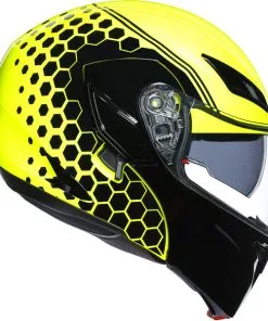 AGV - Casque Compact ST Detroit Jaune Fluo / Noir -Promos Fournitures De Casque De Moto Magasin casque moto modulable agv compact st detroit jaune fluo noir 3