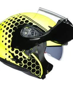 AGV - Casque Compact ST Detroit Jaune Fluo / Noir -Promos Fournitures De Casque De Moto Magasin casque moto modulable agv compact st detroit jaune fluo noir 5