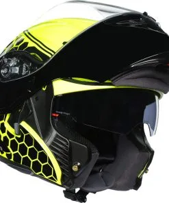 AGV - Casque Compact ST Detroit Jaune Fluo / Noir -Promos Fournitures De Casque De Moto Magasin casque moto modulable agv compact st detroit jaune fluo noir 6