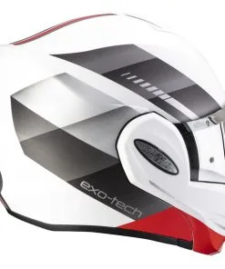 Scorpion - Casque Exo-Tech Evo Genre Blanc / Argent / Rouge -Promos Fournitures De Casque De Moto Magasin casque moto modulable scorpion exo tech evo genre blanc argent rouge 3
