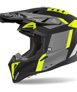 Airoh - Casque Aviator 3 Glory Noir Mat / Gris Mat / Jaune