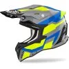 Airoh - Casque Strycker Glam Gris Brillant / Bleu / Jaune / Noir -Promos Fournitures De Casque De Moto Magasin casque moto tout terrain airoh strycker glam gris brillant bleu jaune noir 1