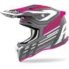 Airoh - Casque Strycker Shaded Gris / Rose / Blanc -Promos Fournitures De Casque De Moto Magasin casque moto tout terrain airoh strycker shaded gris rose blanc 1