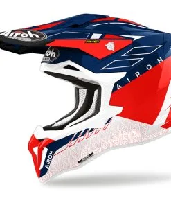 Airoh - Casque Strycker Skin Rouge / Bleu / Blanc Brillant