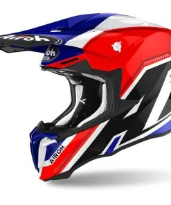 Airoh - Casque Twist 2.0 Shaken Rouge / Bleu / Blanc Brillant / Noir Brillant