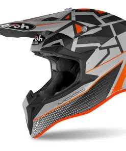 Airoh - Casque Enfant Wraap Youth Mood Noir / Gris Clair / Orange