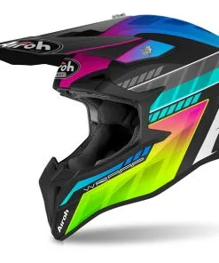 Airoh - Casque Enfant Wraap Youth Prism Noir / Rose / Bleu / Vert