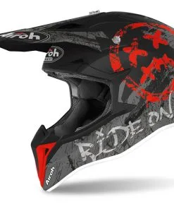 Airoh - Casque Enfant Wraap Youth Smile Noir / Gris / Rouge