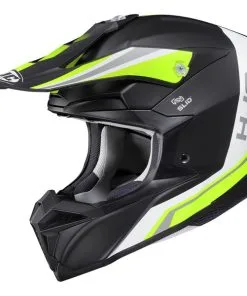 HJC - Casque I50 Flux MC3HSF / Noir / Blanc / Vert / Gris