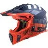 LS2 - Casque MX437 Fast Evo Xcode Orange Fluo / Bleu -Promos Fournitures De Casque De Moto Magasin casque moto tout terrain ls2 mx437 fast evo xcode orange fluo bleu 1