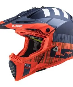 LS2 - Casque MX437 Fast Evo Xcode Orange Fluo / Bleu