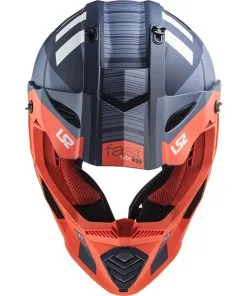 LS2 - Casque MX437 Fast Evo Xcode Orange Fluo / Bleu -Promos Fournitures De Casque De Moto Magasin casque moto tout terrain ls2 mx437 fast evo xcode orange fluo bleu 4