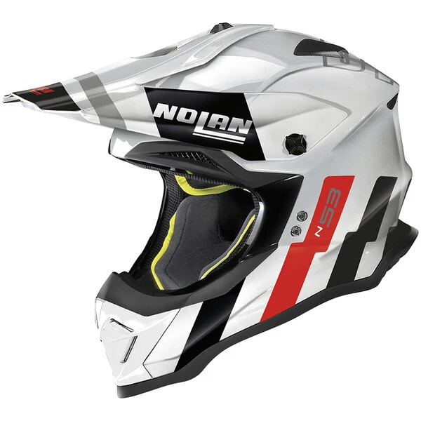Nolan - Casque N53 Sparkler Blanc Brillant / Noir / Rouge 3 Nolan - Casque N53 Sparkler Blanc Brillant / Noir / Rouge
