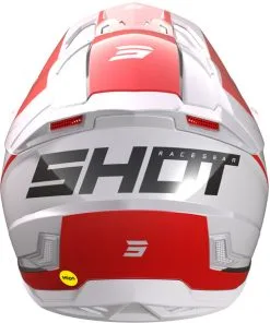 Shot - Casque Core Comp Blanc Brillant / Rouge -Promos Fournitures De Casque De Moto Magasin casque moto tout terrain shot core comp blanc brillant rouge 3