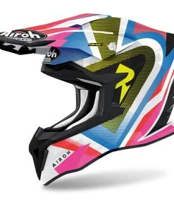 Airoh - Casque Strycker View Blanc / Bleu / Rose / Noir