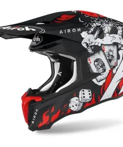Airoh - Casque Twist 2.0 Hell Noir Mat / Blanc / Rouge