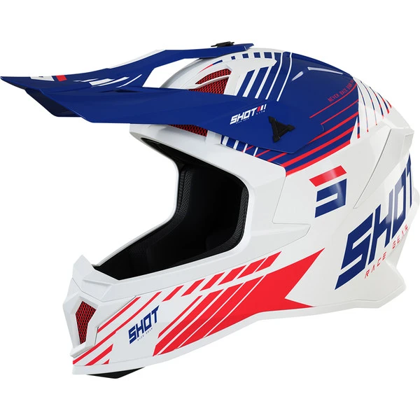 Shot - Casque Lite Fury Blanc Brillant / Navy / Rouge 3 Shot - Casque Lite Fury Blanc Brillant / Navy / Rouge